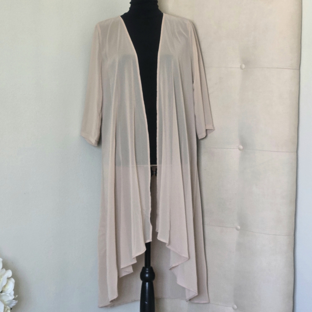 NWOT Floral 2 Piece Maxi Dress & Duster Set-Champagne/Coffee, Sleeveless Vneck - Picture 11 of 13